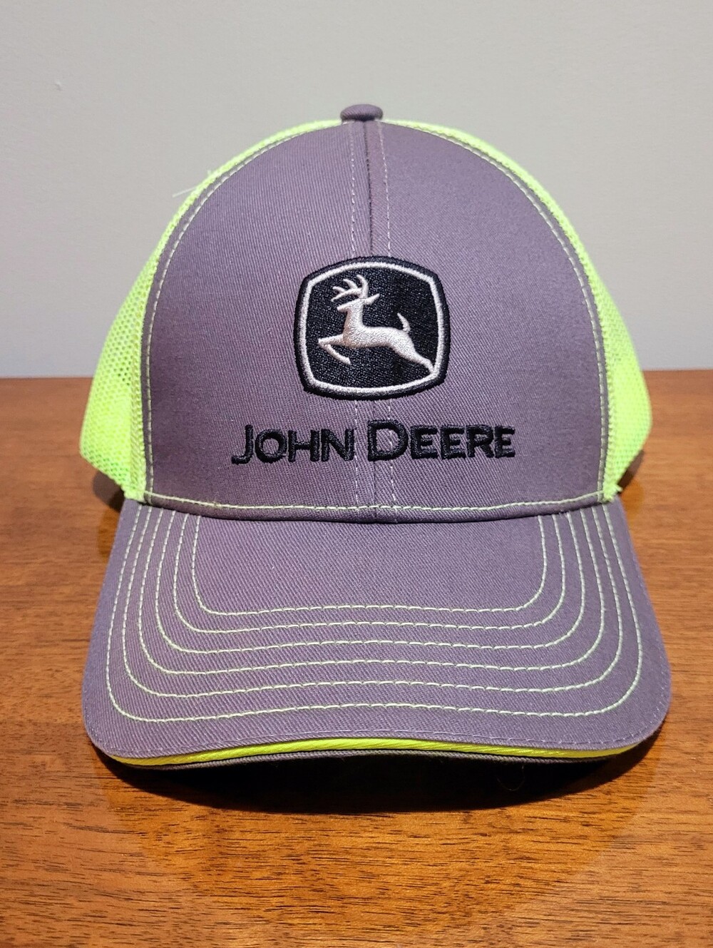 NWOT John Deere Neon and Charcoal Hat Cap Trucker Style Snapback